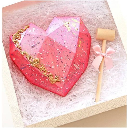 Smashable heart cake